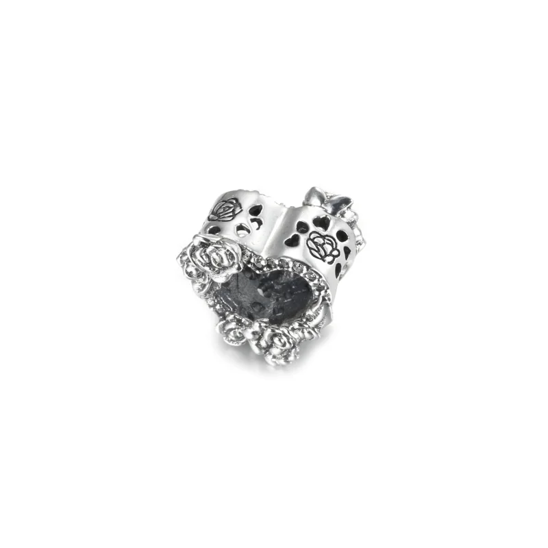 (imagine pentru) Talisman cu inimă deschisă și flori de trandafir - 799281C01 - Vizualizare 2