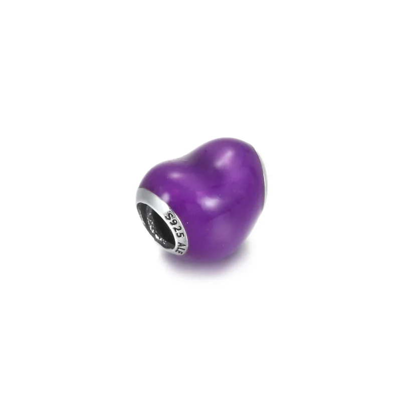 (imagine pentru) Talisman cu inimă violetă metalică - 799291C01 - Vizualizare 3