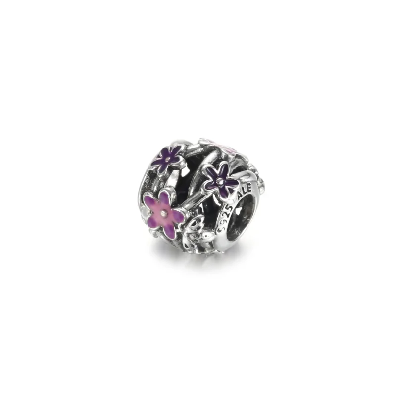 (imagine pentru) Talisman cu margaretă violet cu structură dantelată - 798772C02 - Vizualizare 2