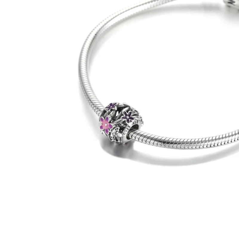 (imagine pentru) Talisman cu margaretă violet cu structură dantelată - 798772C02 - Vizualizare 5