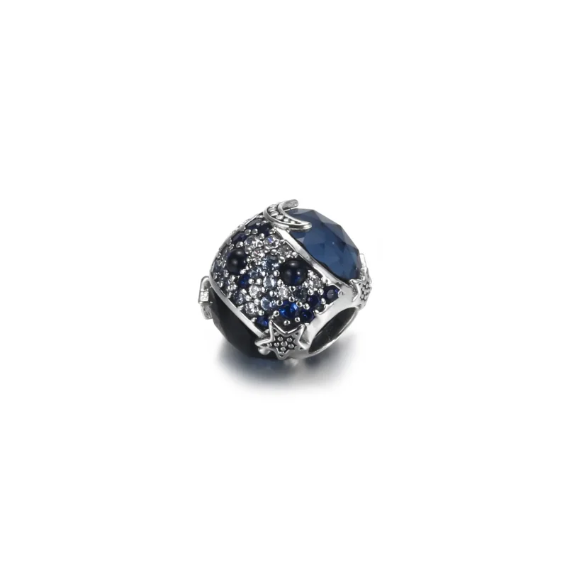 (imagine pentru) Talisman cu stele strălucitoare în nuanța albastru celest - 799209C01 - Vizualizare 3