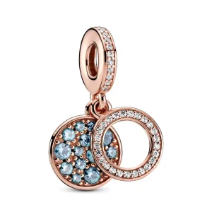 (imagine pentru) Talisman de tip pandantiv dublu cu disc albastru deschis strălucitor - 789186C03