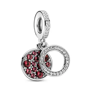 (imagine pentru) Talisman de tip pandantiv dublu cu disc roșu strălucitor - 799186C03