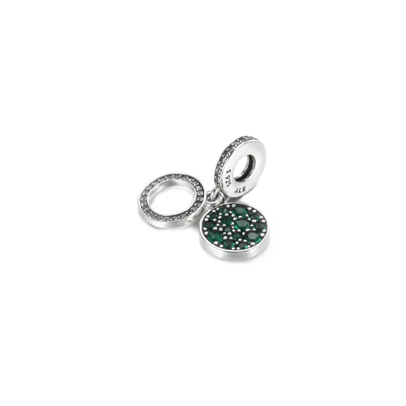 (imagine pentru) Talisman de tip pandantiv dublu cu disc verde strălucitor - 799186C02 - Vizualizare 2