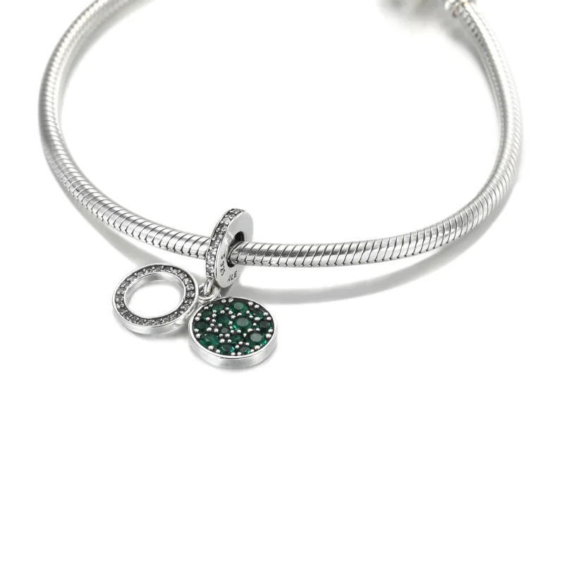 (imagine pentru) Talisman de tip pandantiv dublu cu disc verde strălucitor - 799186C02 - Vizualizare 5