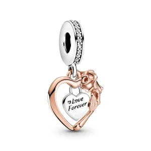 (imagine pentru) Talisman de tip pandantiv Floare de trandafir și inimă - 789290C01