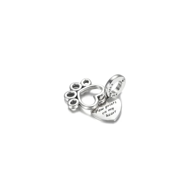 (imagine pentru) Talisman de tip pandantiv Inimioare și urme de lăbuțe - 799360C00 - Vizualizare 2