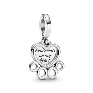 (imagine pentru) Talisman de tip pandantiv Inimioare și urme de lăbuțe - 799360C00