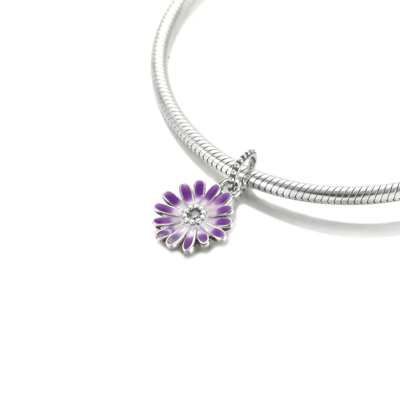 (imagine pentru) Talisman de tip pandantiv margaretă violet - 798771C01 - Vizualizare 5