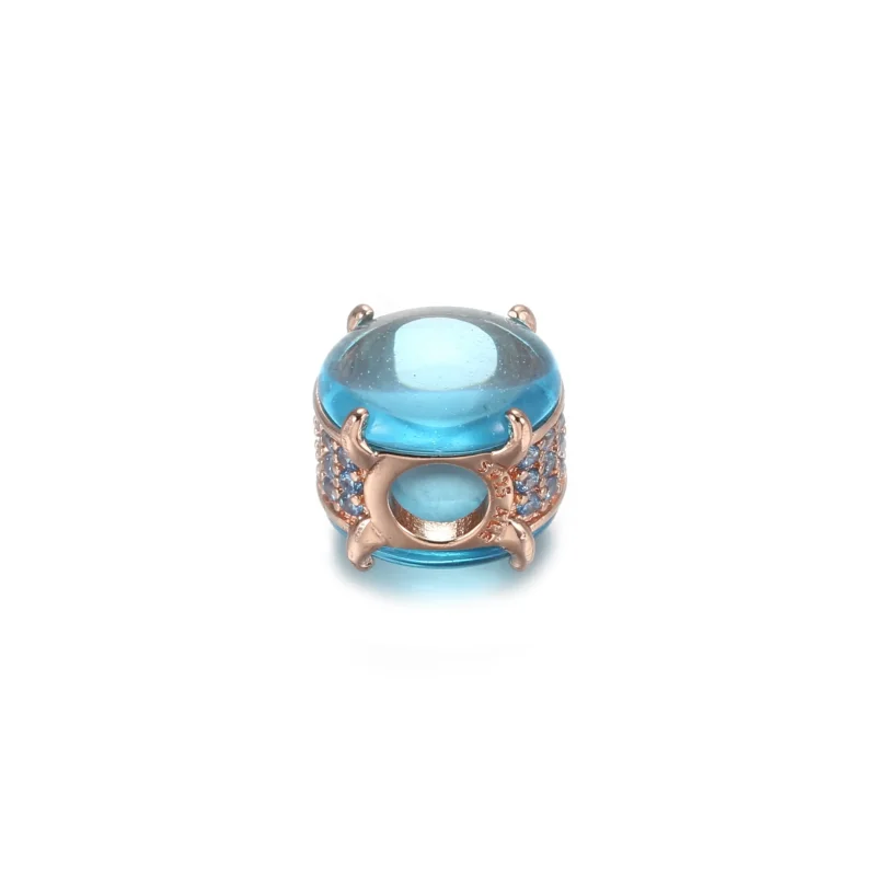 (imagine pentru) Talisman oval albastru tip caboșon - 789309C01 - Vizualizare 3