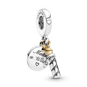 (imagine pentru) Talisman pandantiv Lumânare pentru zi de naștere în două nuanțe - 799328C00