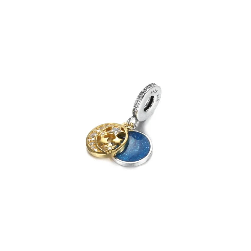 (imagine pentru) Talisman pandantiv Pandora cu I Love You to the Moon and Back în două nuanțe - 7 - Vizualizare 2