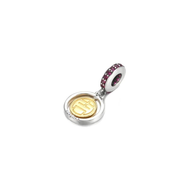 (imagine pentru) Talisman pandantiv Pandora cu Învârtind Lucky în două nuanțe - 769282C01 - Vizualizare 3