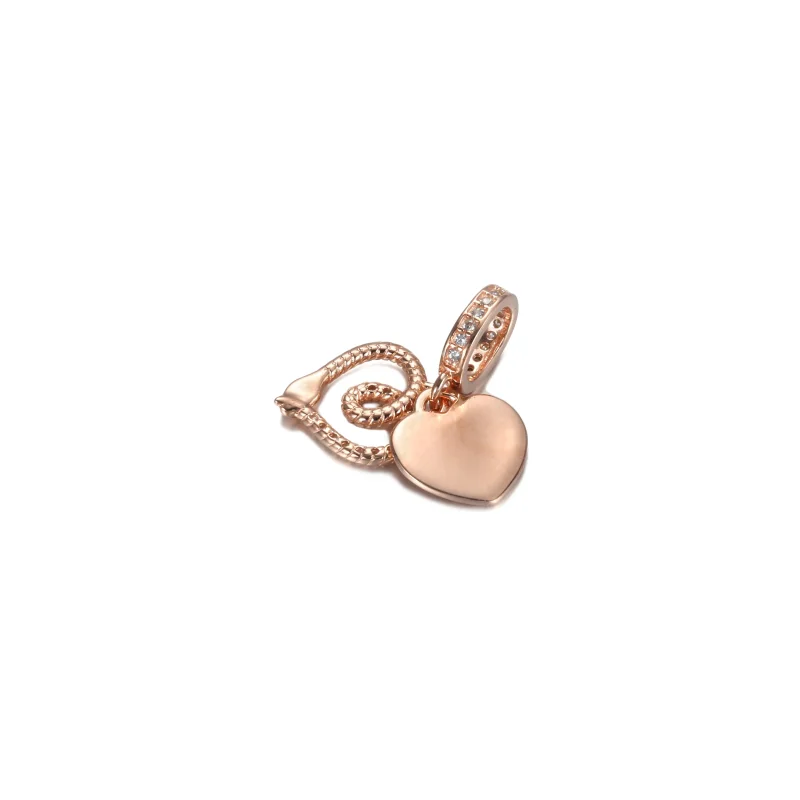 (imagine pentru) Talisman pandantiv Pandora cu Snake & Inima din aur rose - 789086C01 - Vizualizare 4