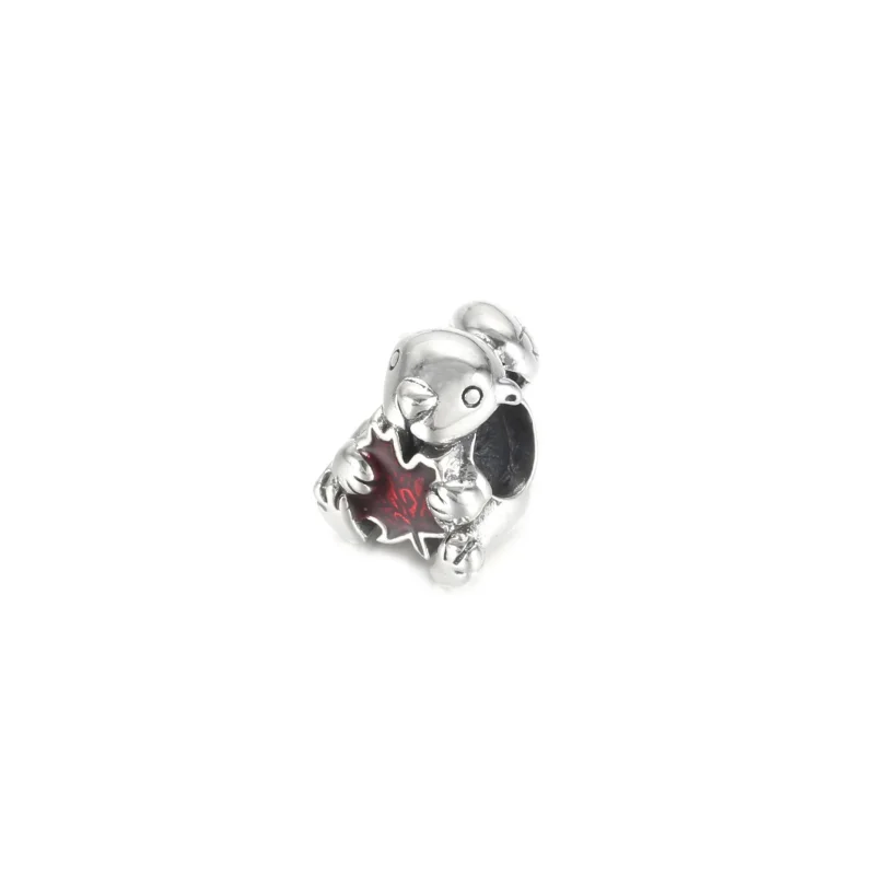 (imagine pentru) Talisman Pandora Castor canadian & Frunză de arțar din argint - 799394C01 - Vizualizare 2
