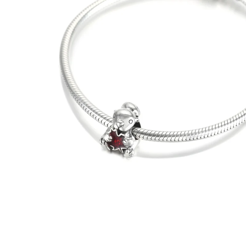 (imagine pentru) Talisman Pandora Castor canadian & Frunză de arțar din argint - 799394C01 - Vizualizare 5