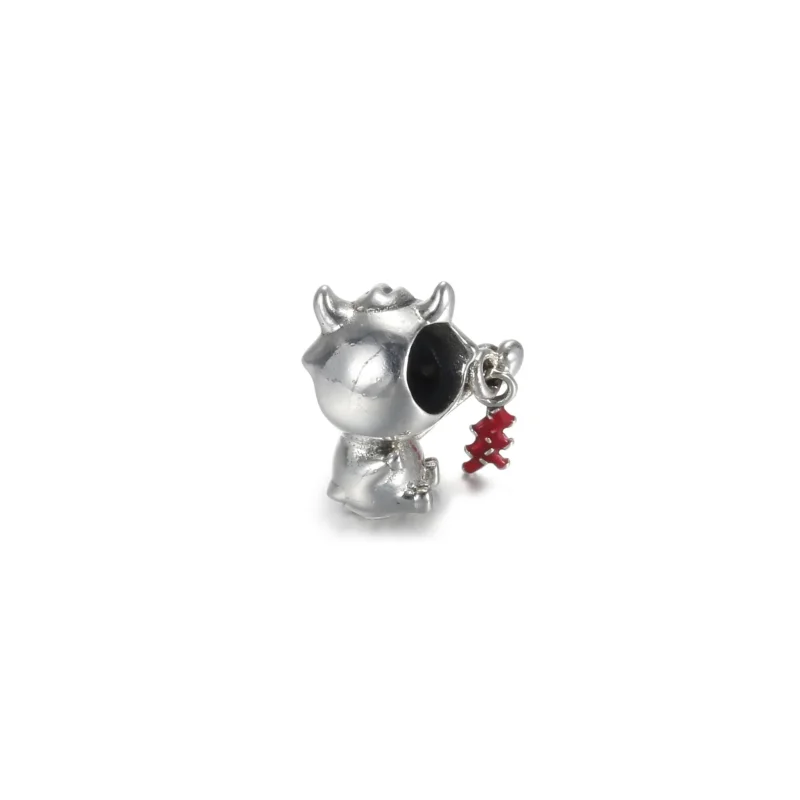 (imagine pentru) Talisman Pandora Cute Ox în două nuanțe - 799268C01 - Vizualizare 3