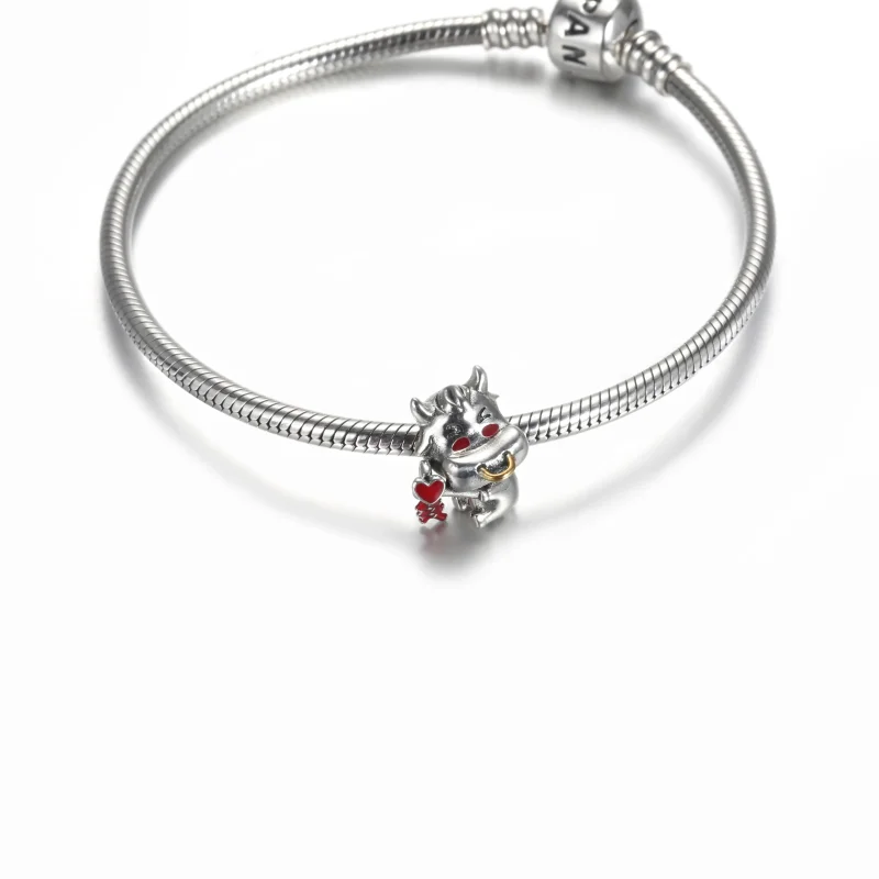 (imagine pentru) Talisman Pandora Cute Ox în două nuanțe - 799268C01 - Vizualizare 5