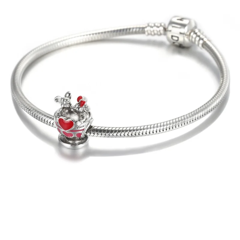 (imagine pentru) Talisman Pandora Disney Parks Mickey and Minnie Teacups din argint - 799265C01 - Vizualizare 6