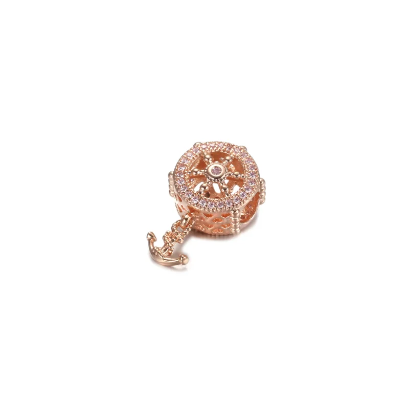 (imagine pentru) Talisman Pandora Ships Helm ALE MET din aur rose - 789017C01 - Vizualizare 2