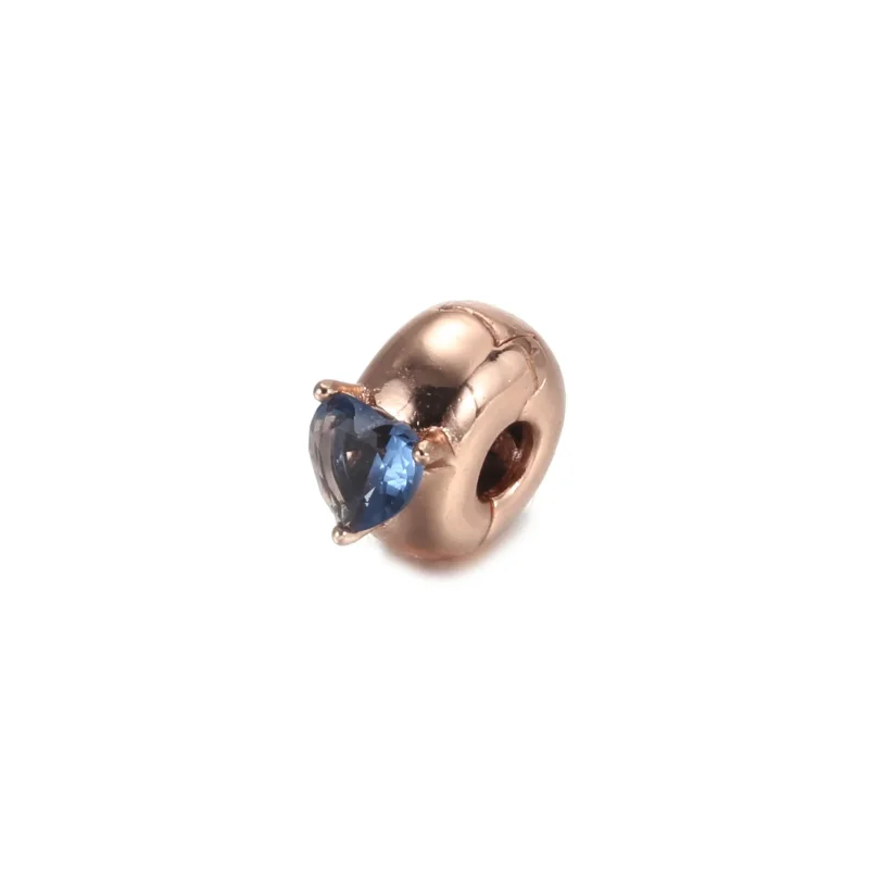 (imagine pentru) Talisman solitaire cu fixare ușoară cu inimă albastră - 789203C02 - Vizualizare 3