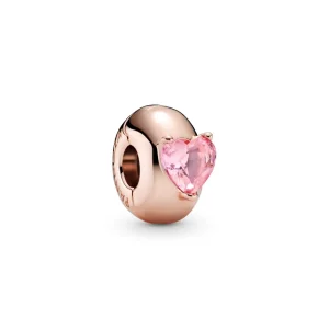 (imagine pentru) Talisman solitaire cu fixare ușoară cu inimă roz - 789203C01