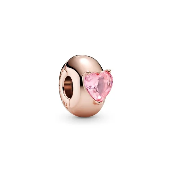 (imagine pentru) Talisman solitaire cu fixare ușoară cu inimă roz - 789203C01