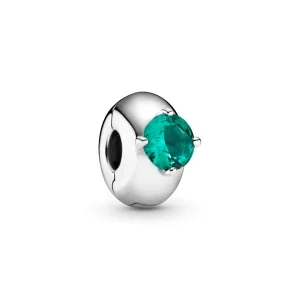 (imagine pentru) Talisman solitaire rotund verde cu fixare ușoară - 799204C03