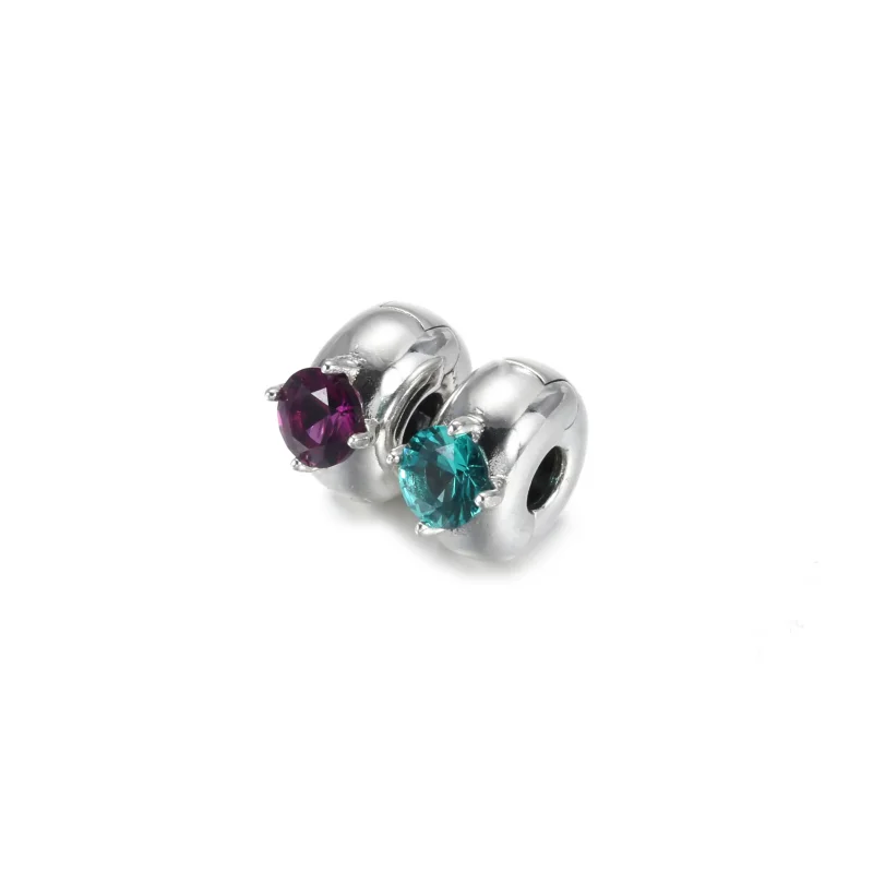 (imagine pentru) Talisman solitaire rotund violet cu fixare ușoară - 799204C02 - Vizualizare 2