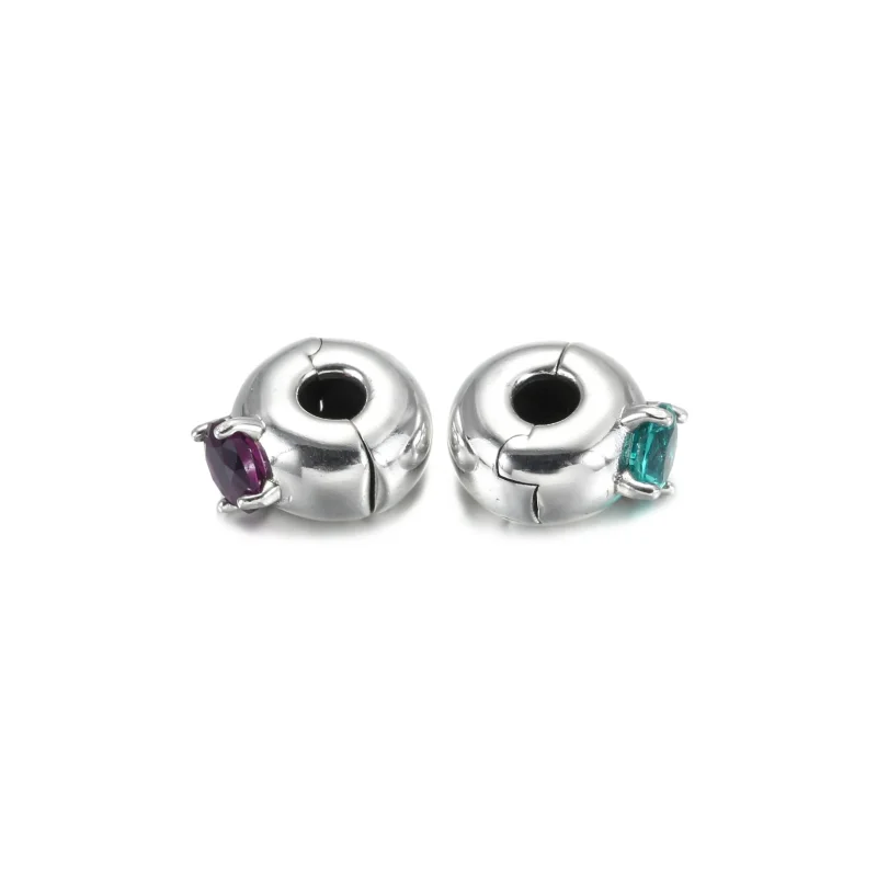(imagine pentru) Talisman solitaire rotund violet cu fixare ușoară - 799204C02 - Vizualizare 5