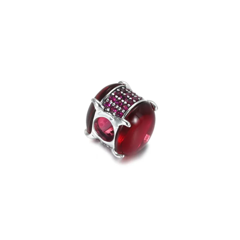 (imagine pentru) Talisman tip caboșon oval în nuanța fucsia - 799309C01 - Vizualizare 3