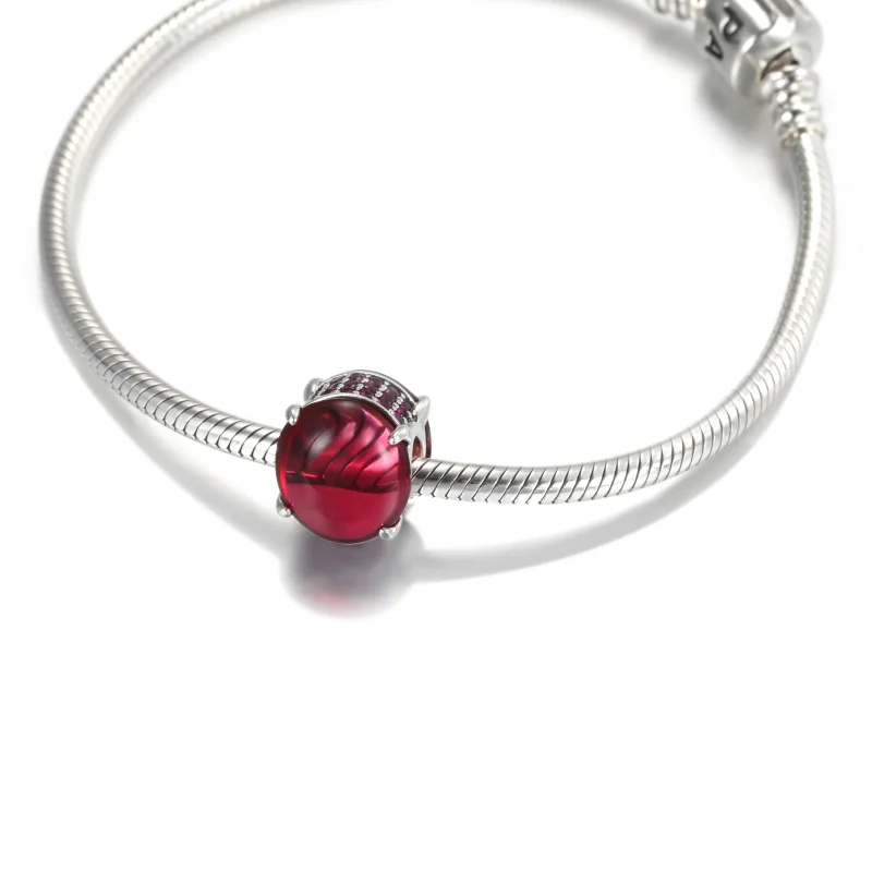 (imagine pentru) Talisman tip caboșon oval în nuanța fucsia - 799309C01 - Vizualizare 5