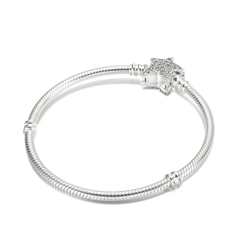 (imagine pentru) Brățară cu lanț de șarpe cu închidere asimetrică cu stea Pandora Moments - 59963 - Vizualizare 2
