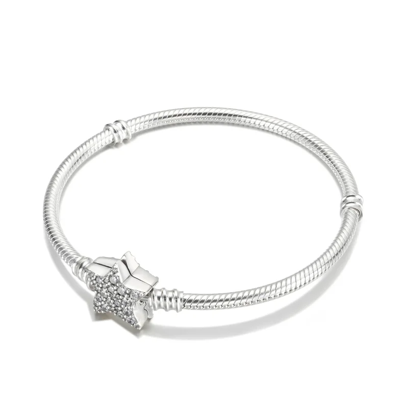 (imagine pentru) Brățară cu lanț de șarpe cu închidere asimetrică cu stea Pandora Moments - 59963 - Vizualizare 3