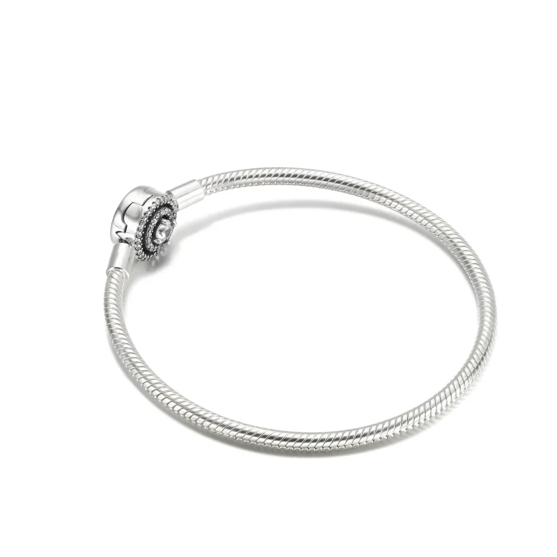 (imagine pentru) Brățară Pandora Moments Halo Snake Chain - 590038C01 - Vizualizare 3
