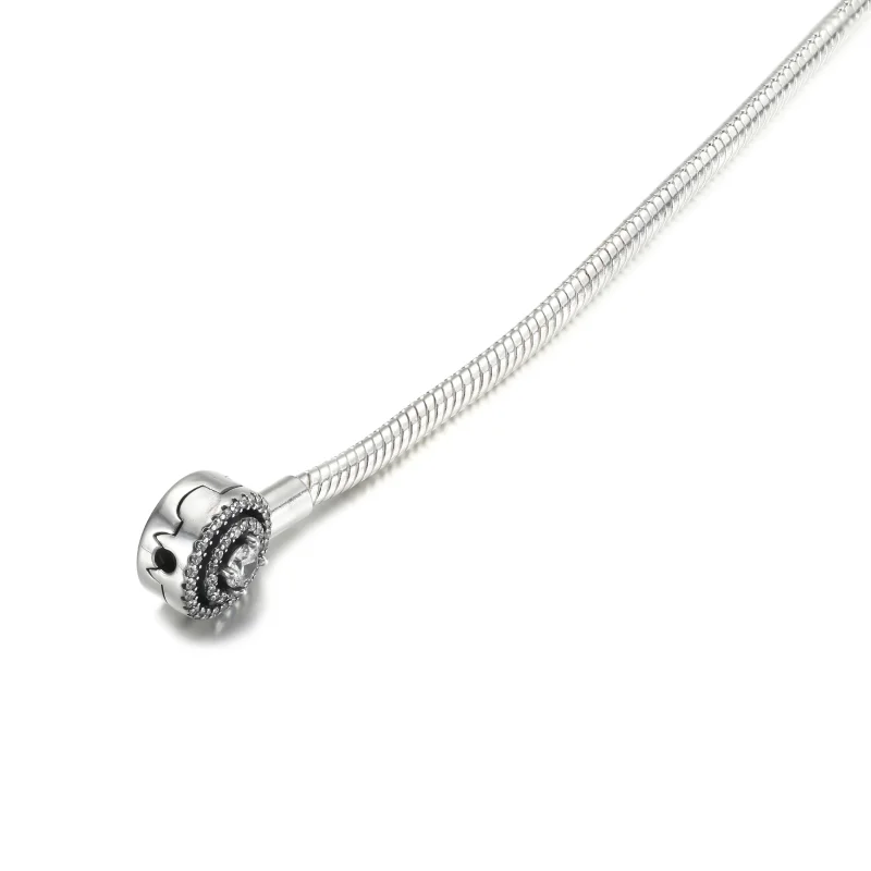 (imagine pentru) Brățară Pandora Moments Halo Snake Chain - 590038C01 - Vizualizare 4