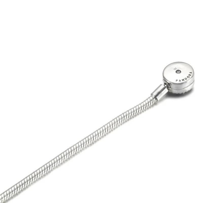 (imagine pentru) Brățară Pandora Moments Halo Snake Chain - 590038C01 - Vizualizare 5