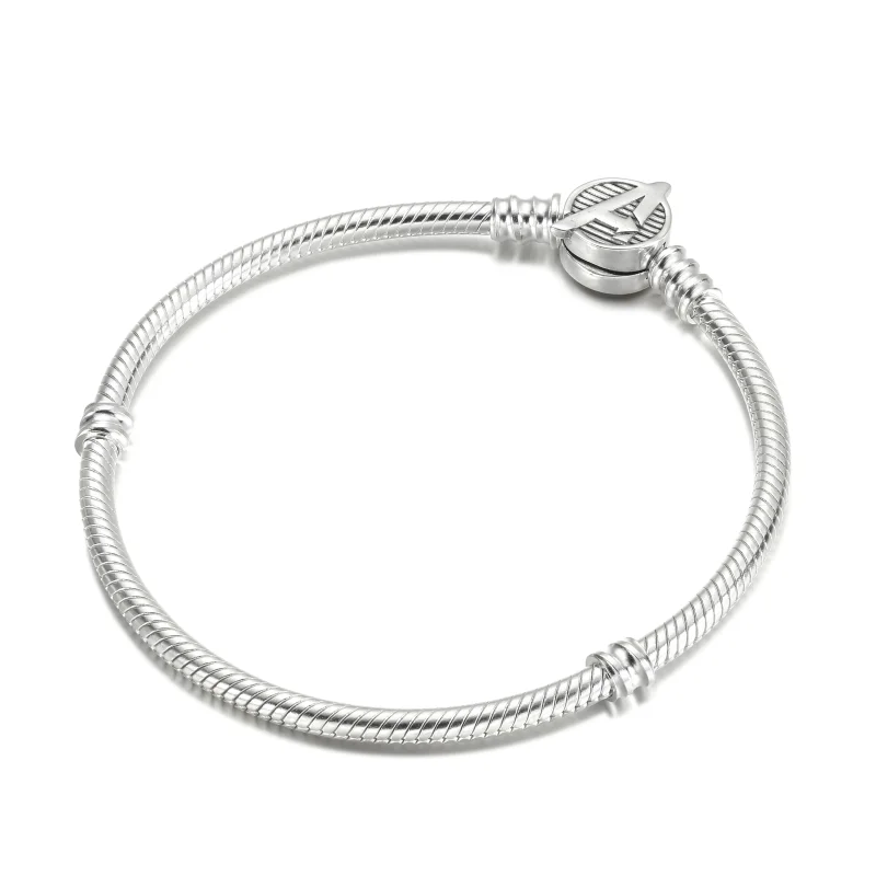 (imagine pentru) Brățară Pandora Moments Marvel The Avengers Logo Clasp Snake Chain - 590784C00 - Vizualizare 2