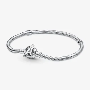 (imagine pentru) Brățară Pandora Moments Marvel The Avengers Logo Clasp Snake Chain - 590784C00