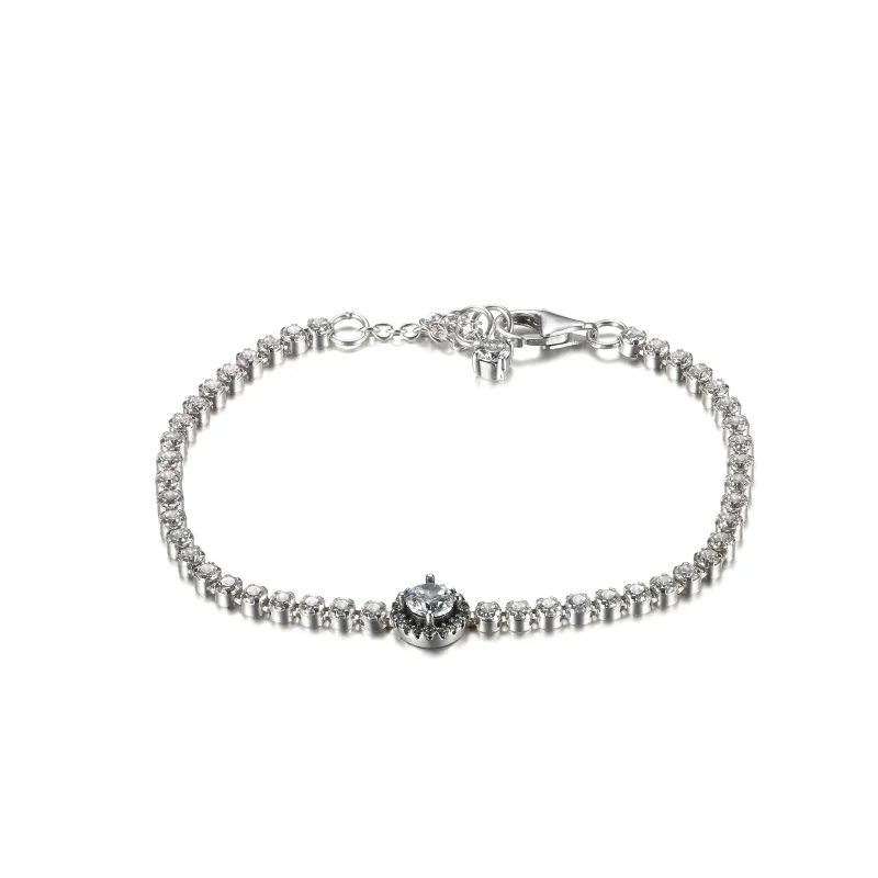 (imagine pentru) Brățară PANDORA Sparkling Halo Tennis - 599416C01 - Vizualizare 2