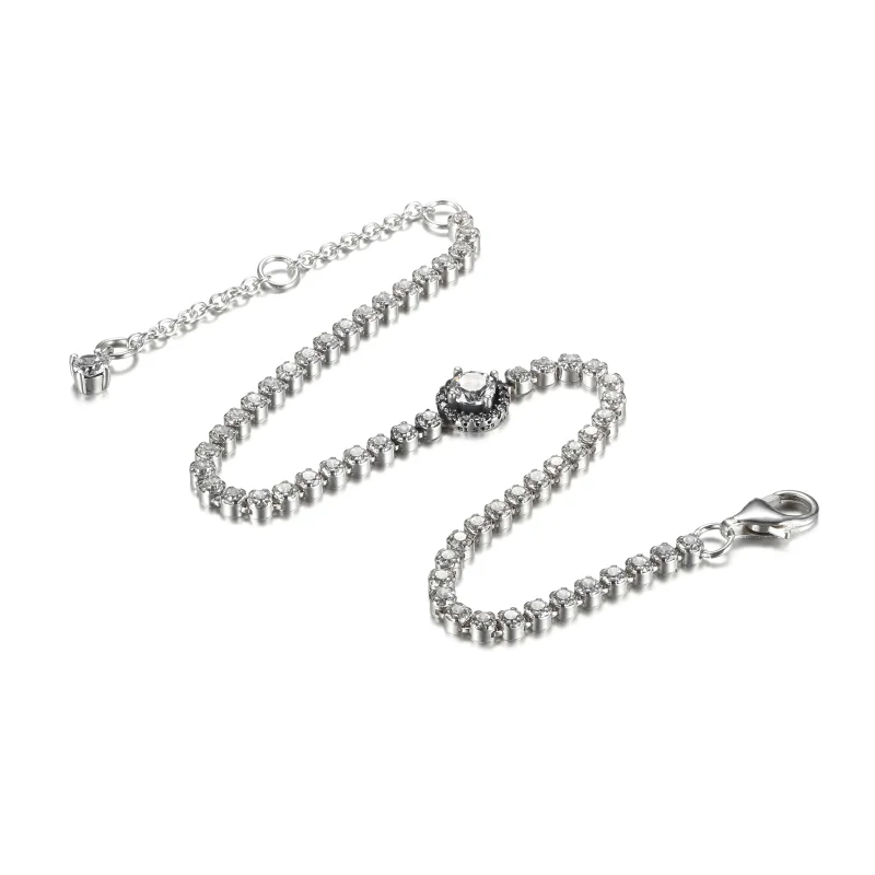 (imagine pentru) Brățară PANDORA Sparkling Halo Tennis - 599416C01 - Vizualizare 5