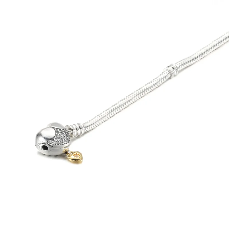 (imagine pentru) Brățară prințesă Disney Pandora Moments Heart Snake Chain - 569563C01 - Vizualizare 4