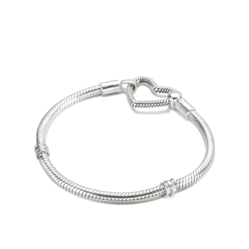 (imagine pentru) Bratara Pandora Moments cu inchidere inima cu lant de sarpe - 599539C00 - Vizualizare 2