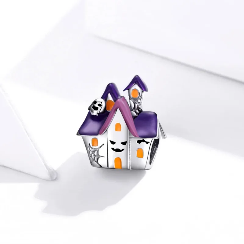 (imagine pentru) Breloc argintiu pentru casa bântuită de Halloween în stil Pandora - BSC324 - Vizualizare 2