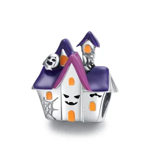 (imagine pentru) Breloc argintiu pentru casa bântuită de Halloween în stil Pandora - BSC324