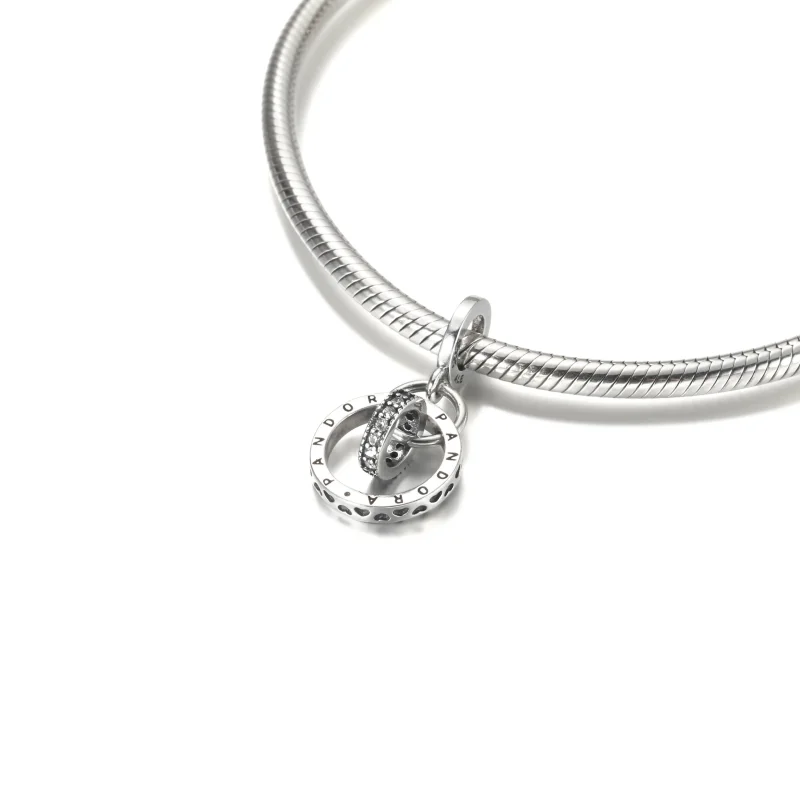 (imagine pentru) Breloc cu cercuri cu logo Pandora - 799490C01 - Vizualizare 5