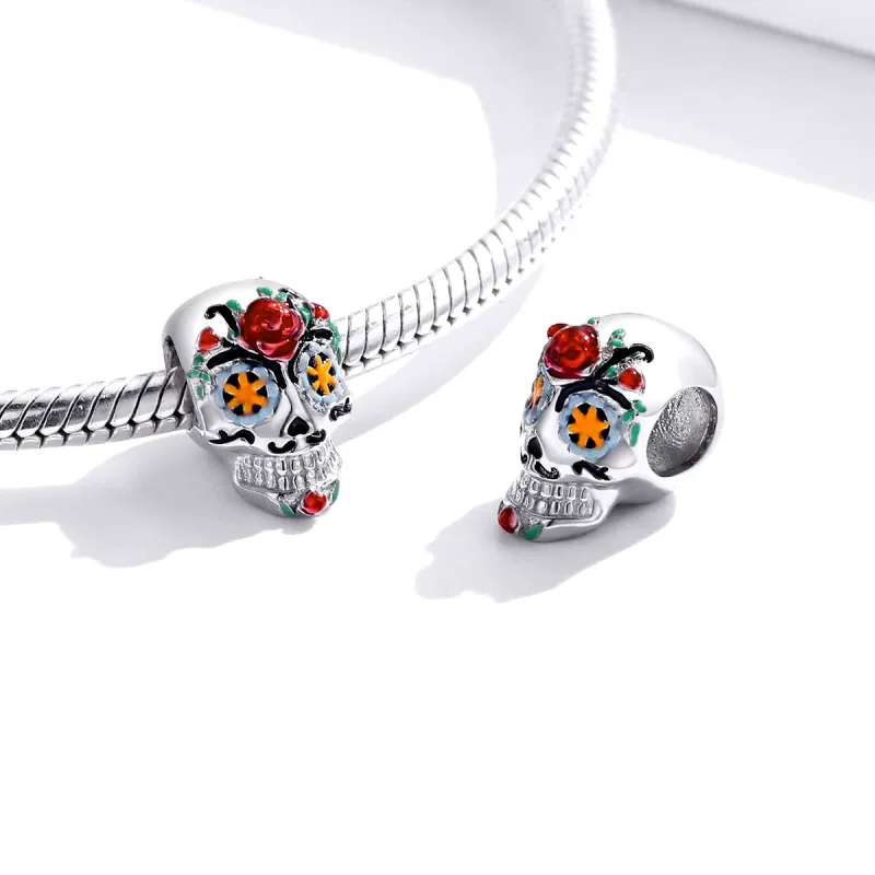 (imagine pentru) Breloc cu craniu de Halloween Shine Style Pandora - BSC326 - Vizualizare 4