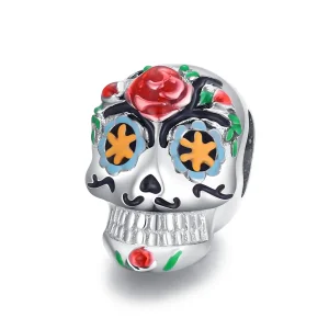 Breloc cu craniu de Halloween Shine Style Pandora - BSC326 (imagine pentru) Breloc cu craniu de Halloween Shine Style Pandora - BSC326