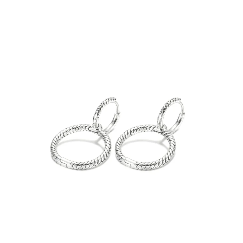 (imagine pentru) Cercei cu două inele Pandora Moments Charm - 299562C00 - Vizualizare 2