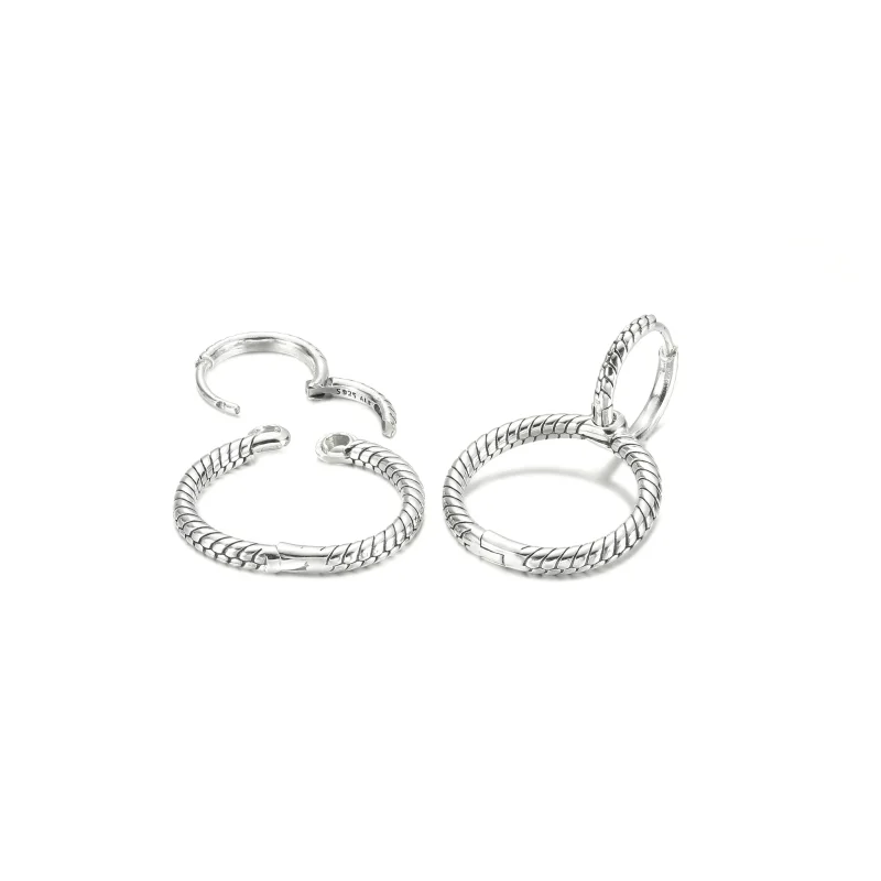 (imagine pentru) Cercei cu două inele Pandora Moments Charm - 299562C00 - Vizualizare 3